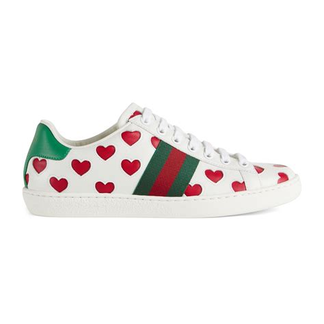 fake gucci rose sneakers|gucci heart ace sneakers.